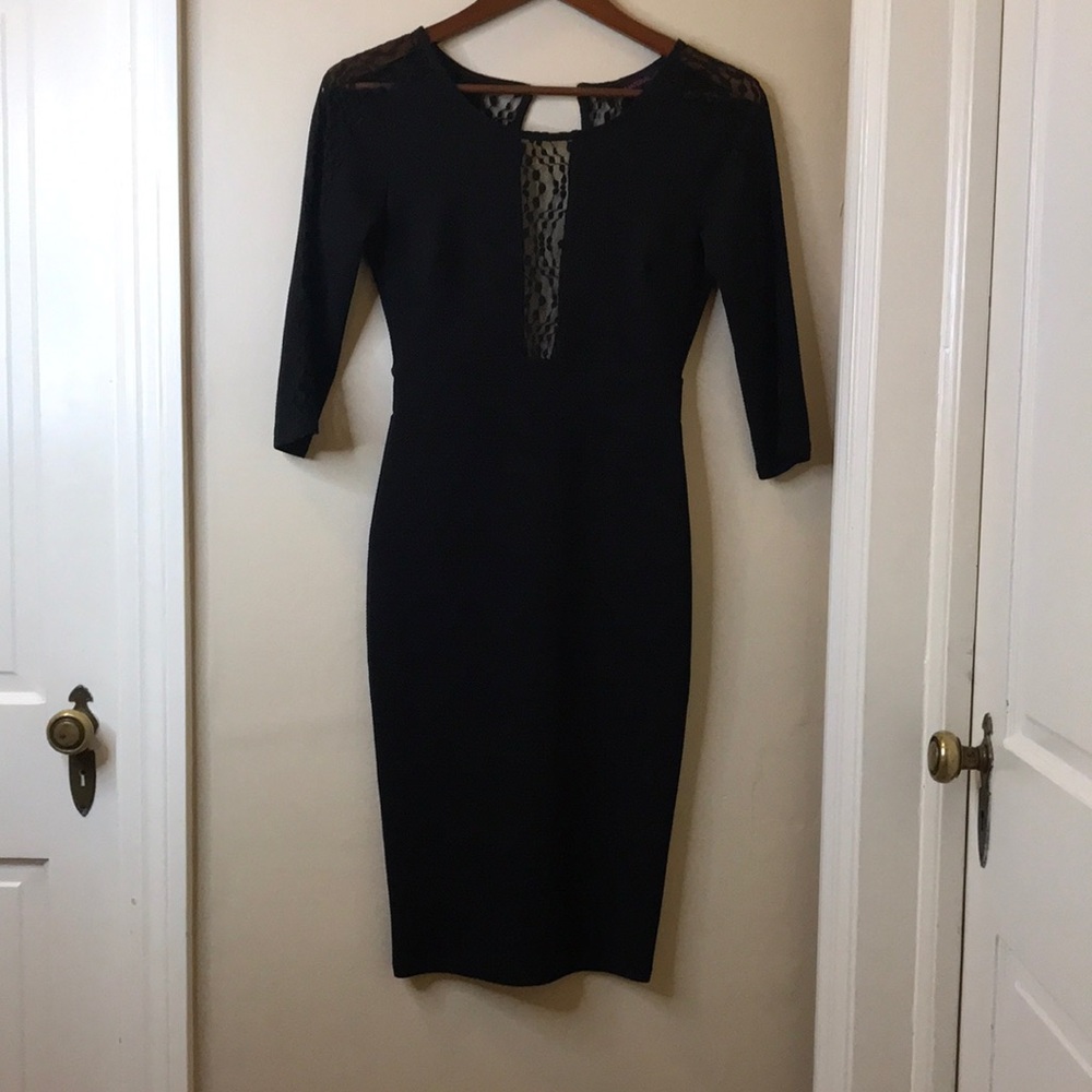 Material Girl Black Lace Midi Dress